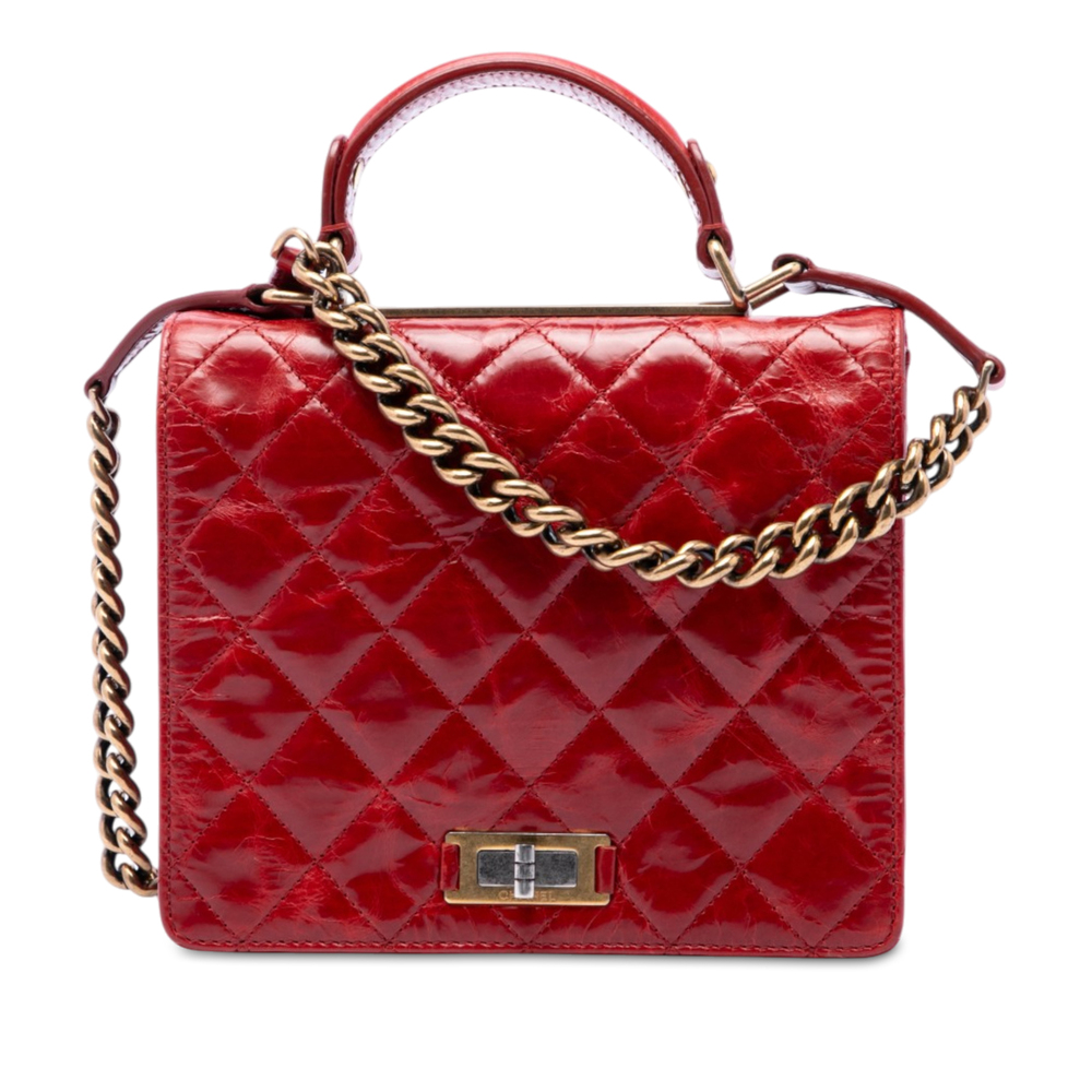 Pre-Loved Chanel Large Quilted Glazed Calfskin Reissue 2.55 Rita Top Handle Flap